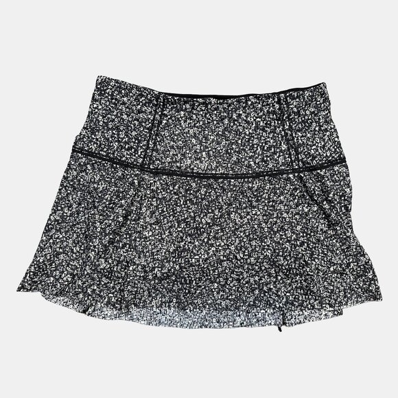 Lululemon Lost In Pace Skirt Daisy Dust Alpine White Black Tennis Skirt Skort 6 - Picture 3 of 7
